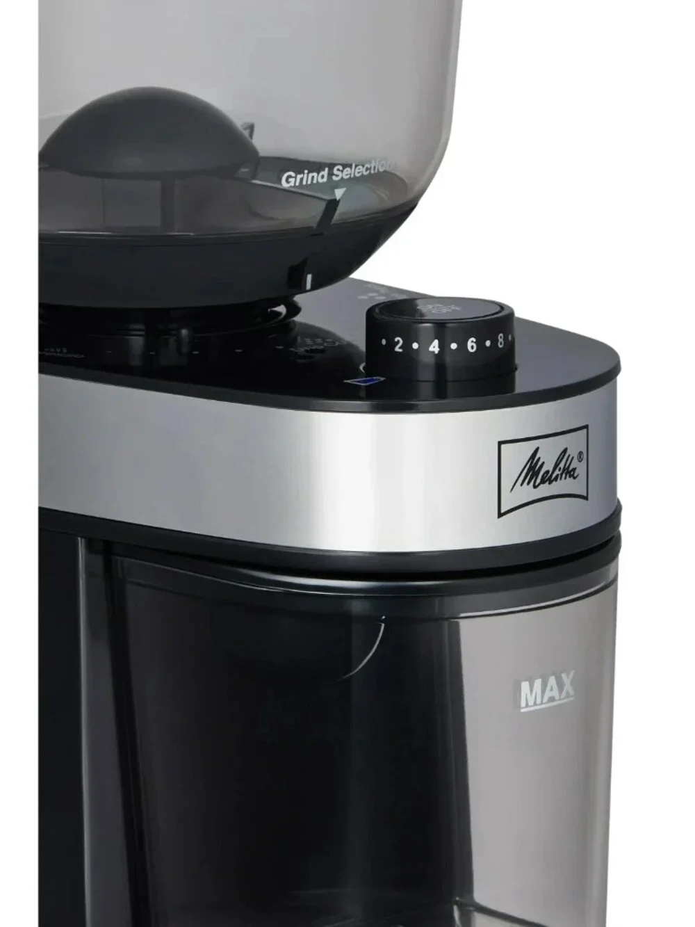 Melitta Molino Burr Coffee Grinder – 8 oz Capacity, 13 Griding Settings -New